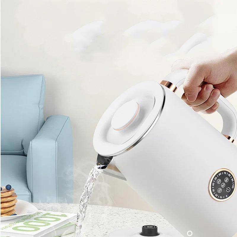 Электрический чайник 1 шт 1,7 л двухслойный противоожоговый цифровой дисплей нержавеющая сталь интеллектуальная изоляция бытовой офис отель