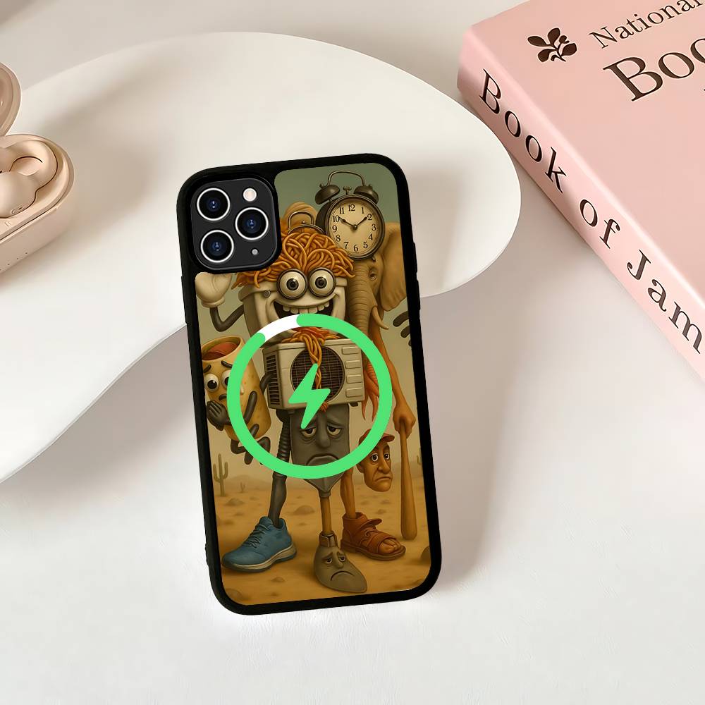 I-ITALIANS B-Brainrot Creative Animal For Magesafe Magnetic Wireless Phone Case For IPhone 17 Pro Max Air 13 12 Mini 16 15 14 11
