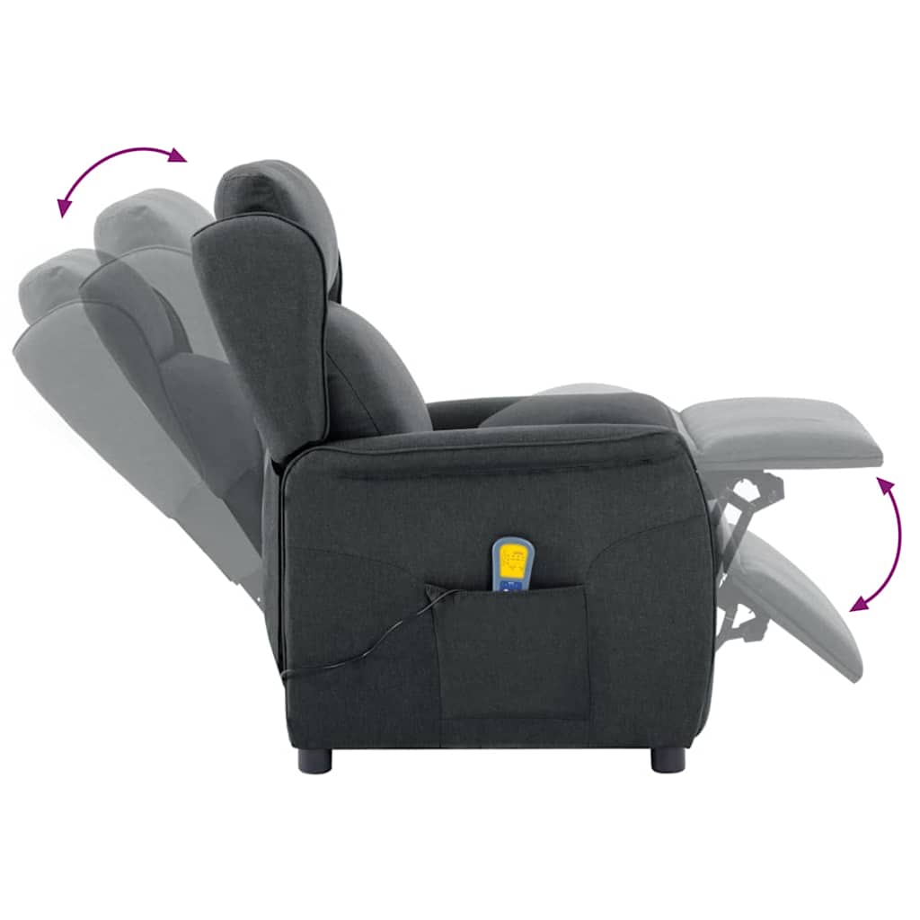Massage Chair Dark Grey 93.5 x 67.5 x 101.5 cm Fabric