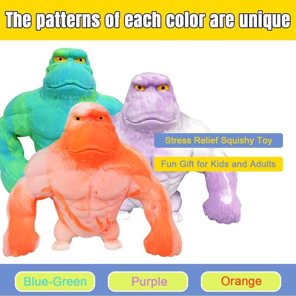 Сквиши Обезьянка Игрушка Растягивающаяся Наполненная Песком-Клеем Резиновая Горилла Эластичная Растягивающаяся Игрушка для Декомпрессии при Аутизме Взрослые Дети Подарок