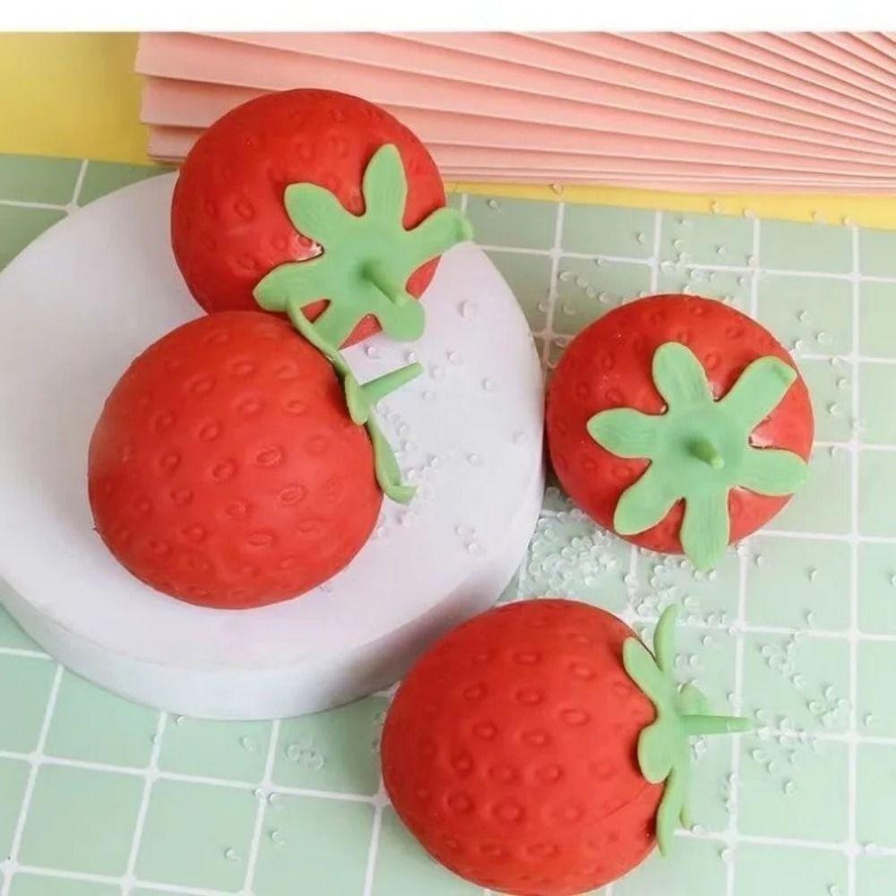 Fruit Ball Strawberry Squeeze Toy Strawberry Fruit Ball Pinch Music Toys  Children Toys