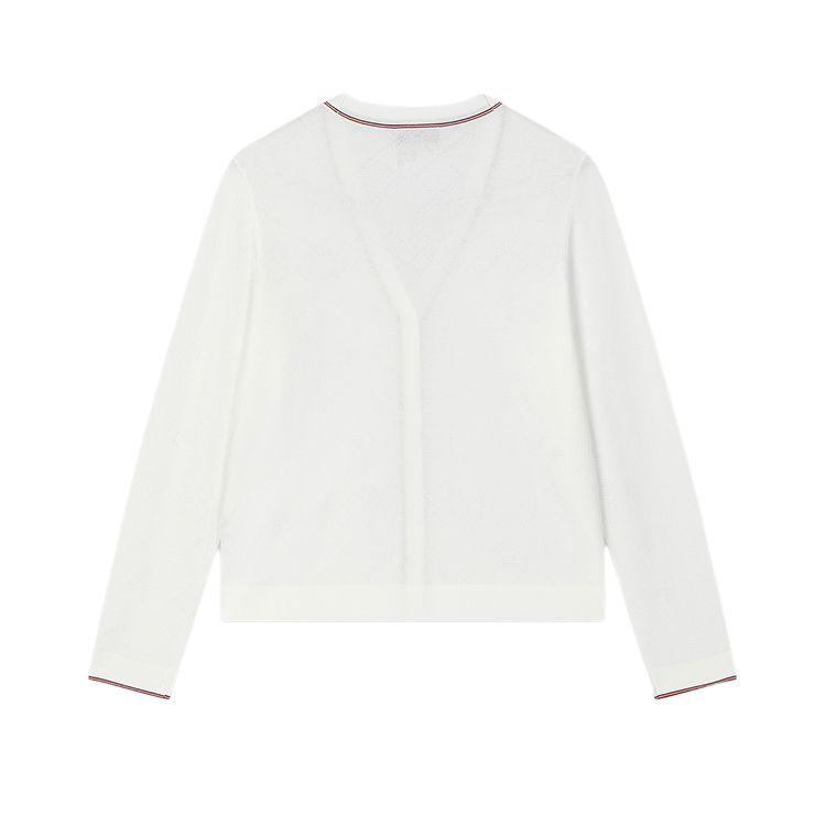 Fila Модный Повседневный Простой Базовый Кардиган Вязаный Женский Топ Паровой-Белый F11W431405F-IV