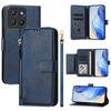 For Motorola Moto G15 4G Case Zipper Pocket Multiple Card Slots Leather Phone Cover