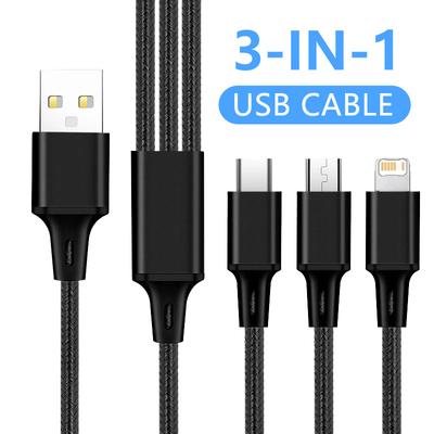 3 в 1 Micro USB Type C кабель для быстрой зарядки, многопортовый микрокабель для быстрой зарядки iPhone 16 15 14 XS Xiaomi Samsung USB C кабель