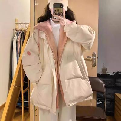 Корейская утолщенная куртка-пуховик для женщин с капюшоном из сшитой овечьей шерсти с хлопковой подкладкой, женские теплые короткие парки на осень и зиму для женщин