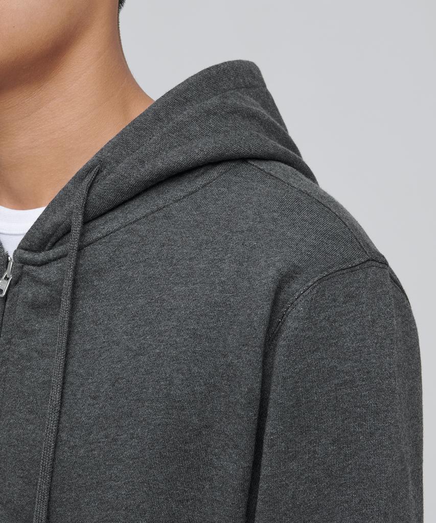Musinsa Standard Hooded Sweat Zip-Up [Charcoal Gray]