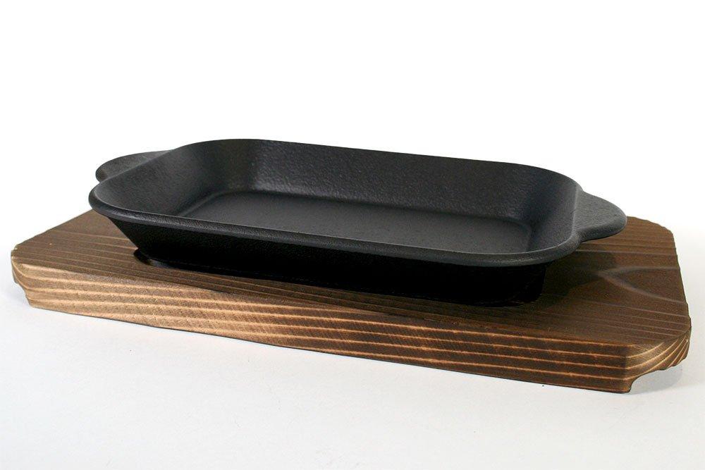 Made In Japan Nanbu Tekki Wooden Stand and 1 IH Flame Oven Compatible Frying Pan Grill ``Anything Grill'' (with Handle) compatible/Open