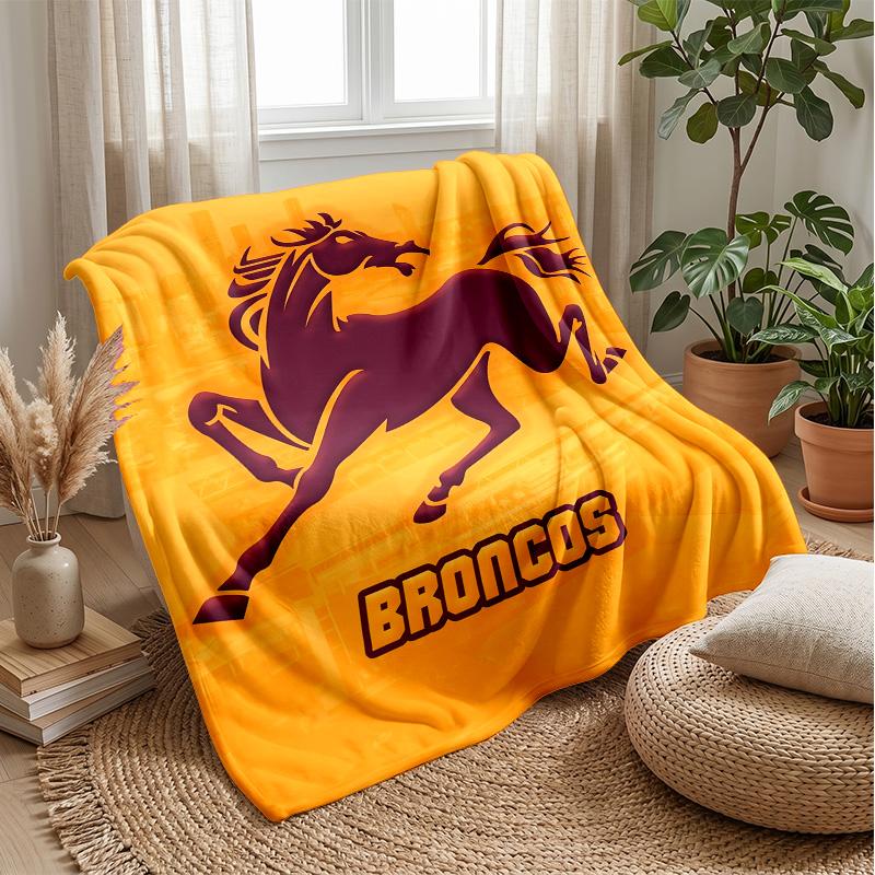 Brisbane Broncos Flannel Fleece Blanket Cozy Warm Throw Blanket For Couch Bed Travel All Season Use