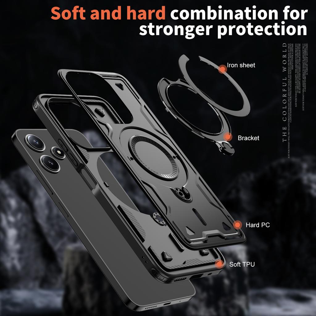 Magnetic Case For Xiaomi Redmi 13 4G/5G/Redmi 12 4G/5G (Global)/Note 13R 5G/Note 12R 5G/Poco M6 4G/M6 Pro 5G/M6 Plus 5G Phone Cover