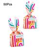 50 шт. Пластиковые пакеты для конфет с кроличьими ушками, мультяшные многостильные пакеты с длинными ушками кролика, милые пакеты для упаковки печенья с животным узором, печенье
