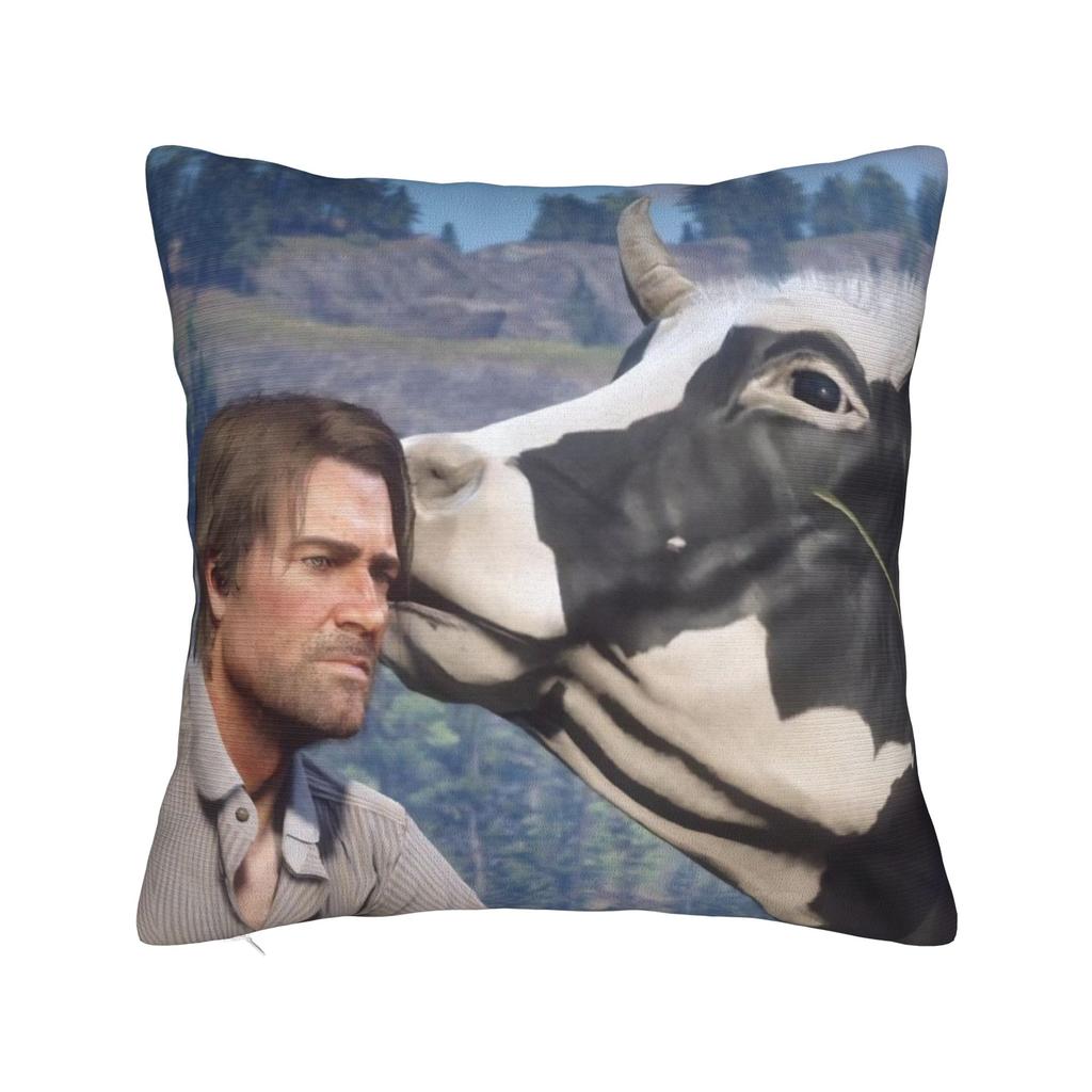 Квадратная наволочка с мемом Артура Моргана RDR2 Игровые чехлы для подушек Модный полиэстер Декор Наволочка для гостиной 40*40 см