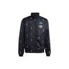 Alphabet Logo Print Zip-Up High Collar Long Sleeve Jacket Men Jacket Black HT1997