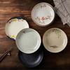 8inch Japanese Dessert Salad Dinner Plate Ceramics Pasta Cake Serving Dish Dipping Sauce Dishes Hand-painted Tableware