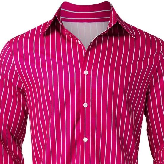 Мужская рубашка с принтом в полоску на весну и осень, однобортная однобортная рубашка с длинными рукавами и лацканами, топы, уличная одежда