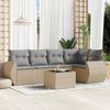 VidaXL Garden Lounge Set with Cushions 6 Pcs, Patio Sofas, Patio Furniture Set, Outdoor Furniture, Beige 3221338