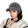 New Winter Plush Ear Protecting Peaked Cap for Women Korean Style Versatile Empty Top Ponytail Warm Baseball Hat