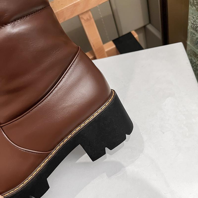 Женские длинные сапоги на высоком каблуке, новые зимние теплые зимние сапоги, большие плюшевые женские сапоги из однотонной кроличьей шерсти