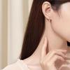 Настоящие серьги-кольца из серебра 925 пробы с цирконами, полые, квадратные, для женщин, на вечеринку, классические, тонкие ювелирные изделия, небольшие нишевые аксессуары