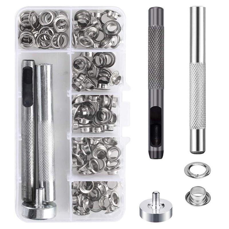 Fashion 100 Sets of Inner Diameter 5mm Eyelets + Tools Boxed Copper Eyelet Button Shoes Clothing Gift Bag Eyelet Button