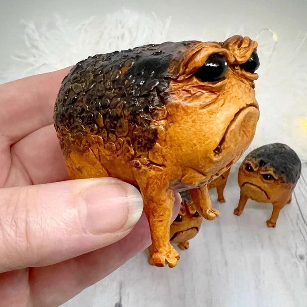 Статуэтка животного из смолы, ручная работа, украшение в виде лягушки, креативный подарок, статуэтки из смолы для спальни