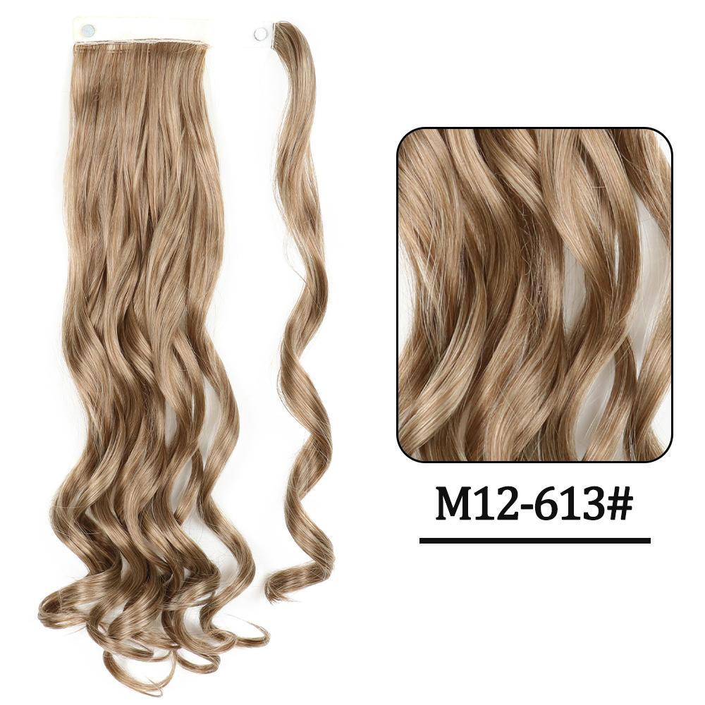 Women Fashion Long Wavy Ponytail Synthetic Fiber Natural Wavy Wrap Around Hair Extensions Daily Wear Long Wavy Hairpiece