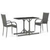 Ensemble de salle à manger de jardin 3 pcs Gris - vidaXL - Table anthracite - Chaise gris