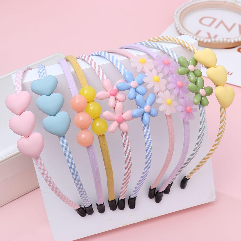 Милые головные уборы конфетного цвета, повязки на голову, детские аксессуары для волос, обручи для волос с цветами