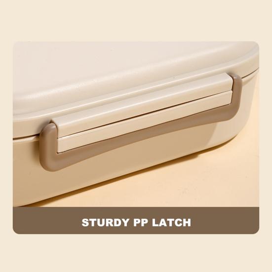 Изолированный ланч-бокс с отделениями, легко моющийся контейнер из нержавеющей стали для ланча, многоразовый ланч-бокс с посудой для взрослых и детей