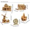 Bamboo 3D Wooden Puzzle Villa House Windmill DIY Ferris Wheel Modle Montessori   Adult