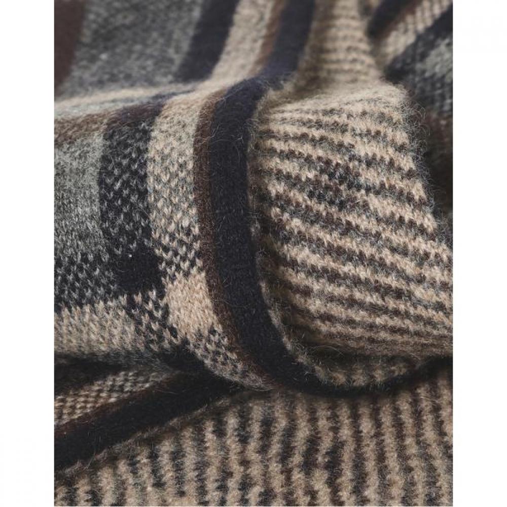 Daks Unisex Cashmere 100 Navy Check Short Muffler Dbmu3fe30n2