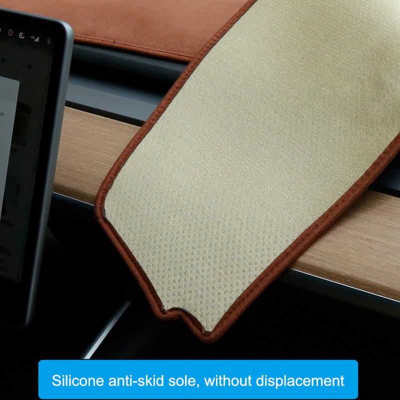 Top Flannel Dashboard Cover Pad For Tesla Model 3 Y Sunshade Protector Anti-UV Dash Mat Sun-shading Non-slip Car