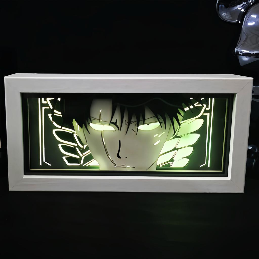 Attack Titan MDF Wood Frame LED Night Light Anime Paper Cut Lightbox for Bedroom Decoration Drop Shipping 5V Input Voltage