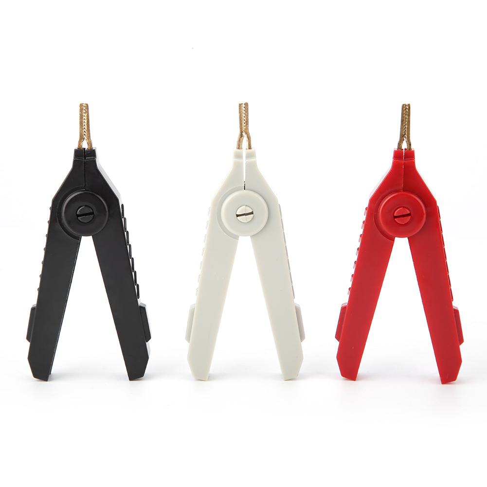 P2004 3Pcs Copper Gold Plated Alligator Clip LCR Kelvin Test Clip 20A