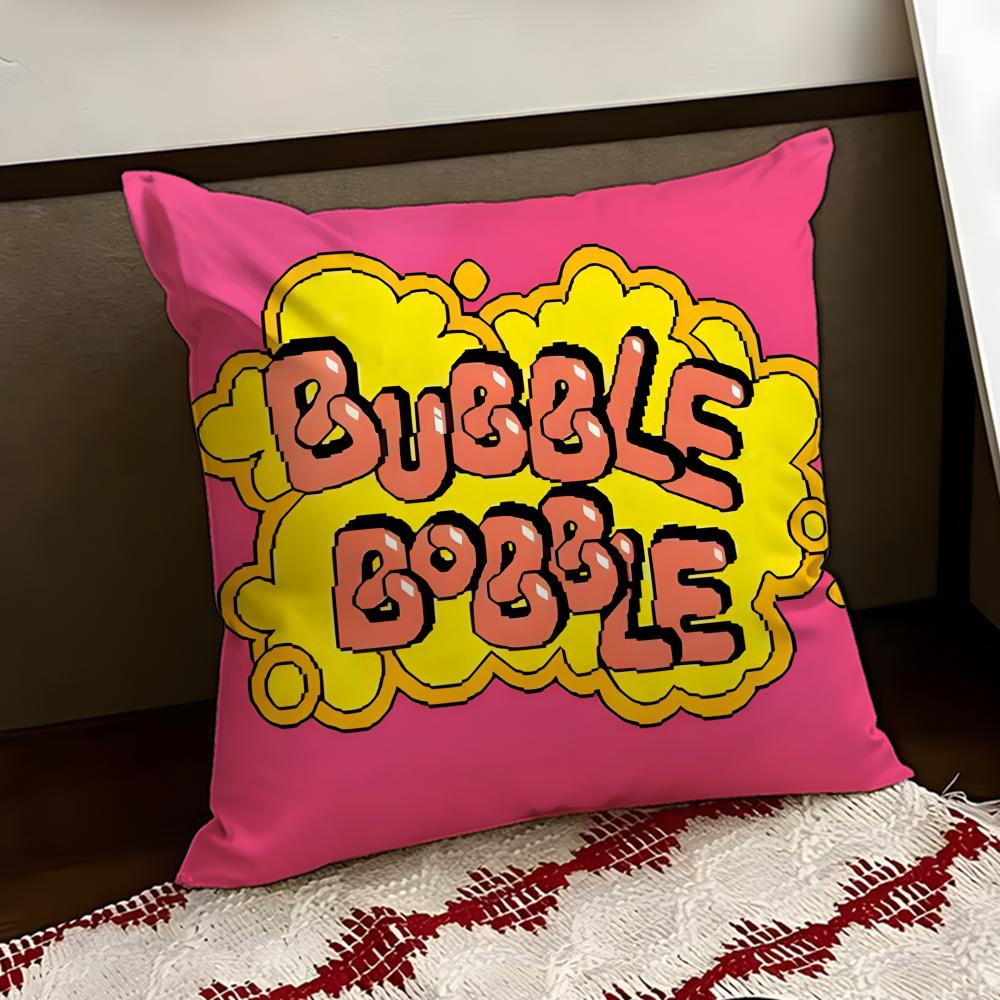 Anime BBubble BBobble Cushion Cover Reversible Soft Durable Pillow Cover Home Car MultiScene Use for Daily Comfort