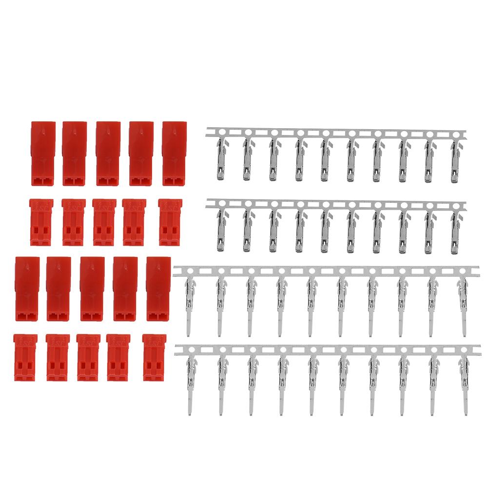 Комплект из красного корпуса и штыревого разъема JST для аккумулятора (10 пар)