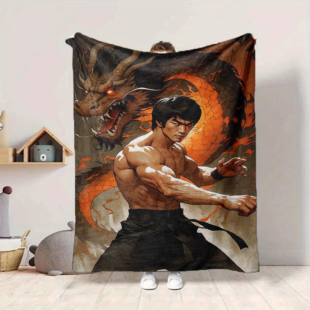 1PC Dragon Spirit Blanket Soft Warm All Season Throw for Sofa, Bed, Car, Office Vibrant Colorful Design, Durable & Cozy Gift