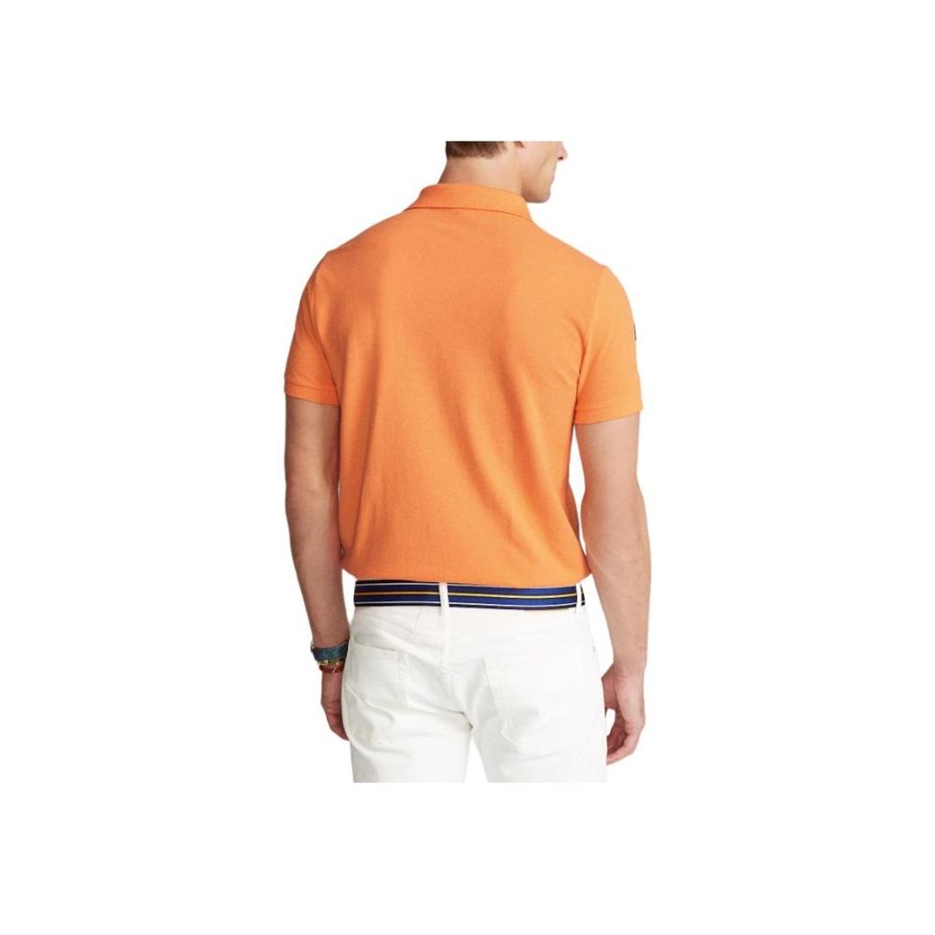 Polo Ralph Lauren Три пони вышитый свитер прямой крой рубашка поло с коротким рукавом мужские рубашки поло классика-розовый MNPOKNI1N821115-650