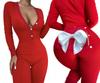 Women's Pajamas Valentine's Day Gift For Her With Flap Red Bow M