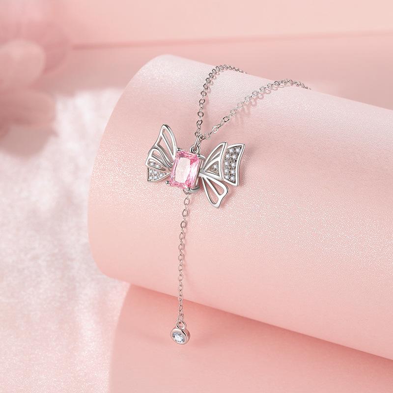 Дневное ожерелье Covenant Butterfly Pull, женское, легкое, роскошное, нишевое, дизайн, цепочка на ключицу, цирконовое ожерелье