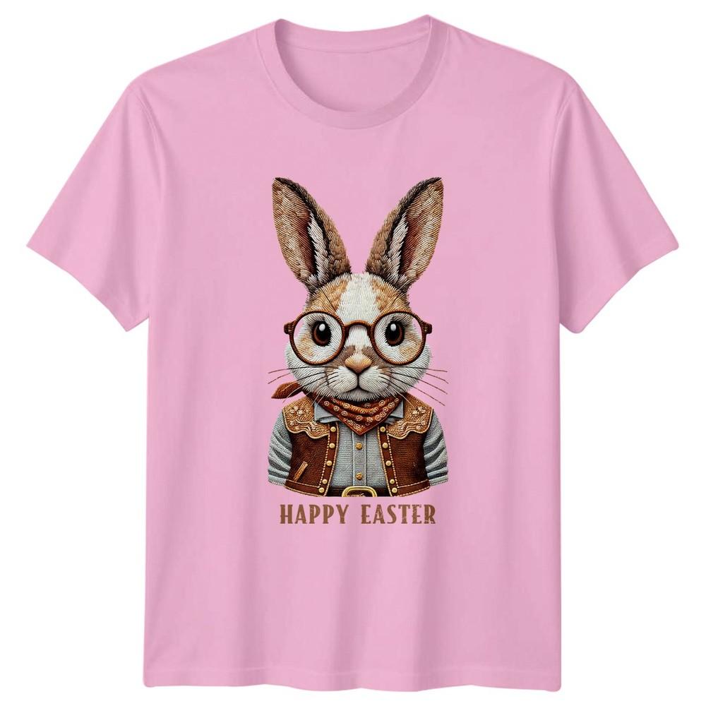 Happy Easter TShirt Hipster Rabbit Western Easter Gift For Him And Her