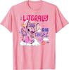 New Lilo & Stitch Literally An Angel Colorful Chest Logo Fashion Casual T-Shirt S-4XL Four Seasons Unisex
