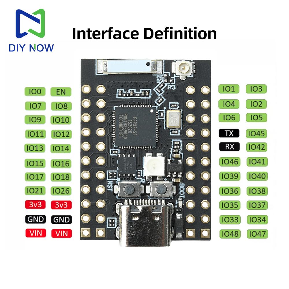 Плата разработки ESP32-S3R8 Плата ядра N16R8 16 МБ Flash 8 МБ PSRAM WiFi Bluetooth 5.0 AI IoT Модуль LX7 Двухъядерный MCU