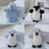 Cute Penguin Keychain Plush Toy Cartoon Style 13cm Grey Bead Chain For Decoration