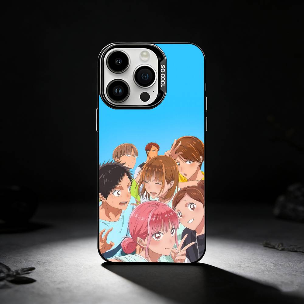 Blue Box Anime Cute Phone Case For iPhone 17,16,15,14,13,12,11 Plus,Pro Max,XS,Colored silver phone case