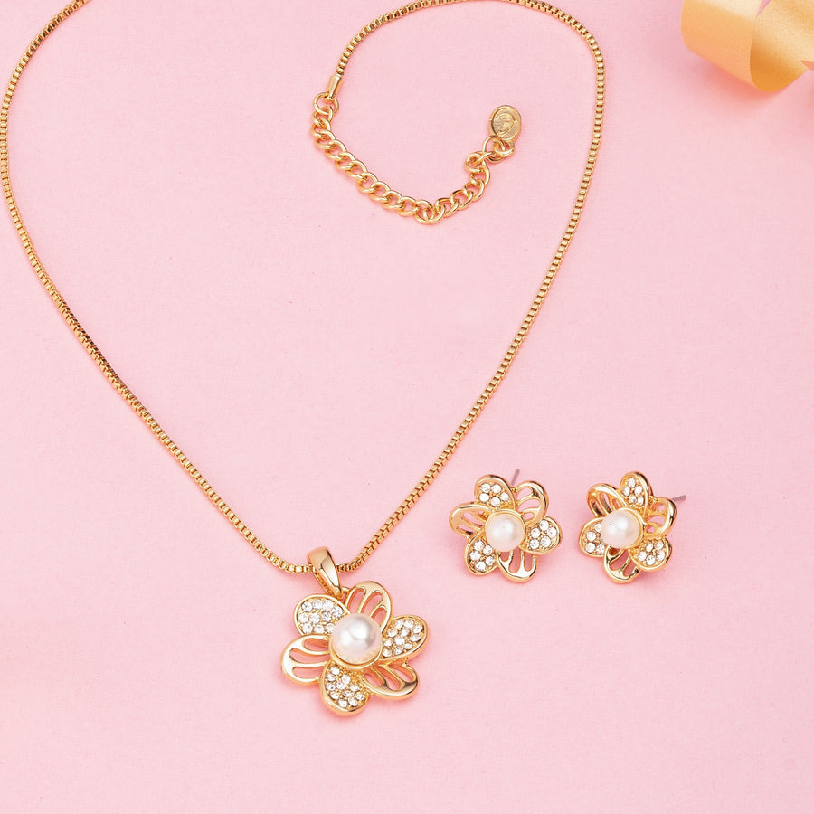 Набор подвесок Estele Mess Design с позолотой и жемчугом для женщин / девочек