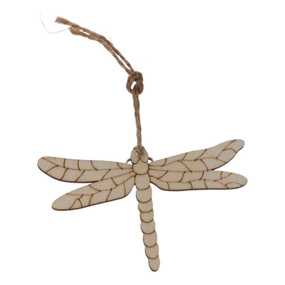 30 шт. Деревянные вырезки в форме стрекозы, цвет дерева, около 9,7*6 см, Необработанные деревянные срезы, Материал: Фанера