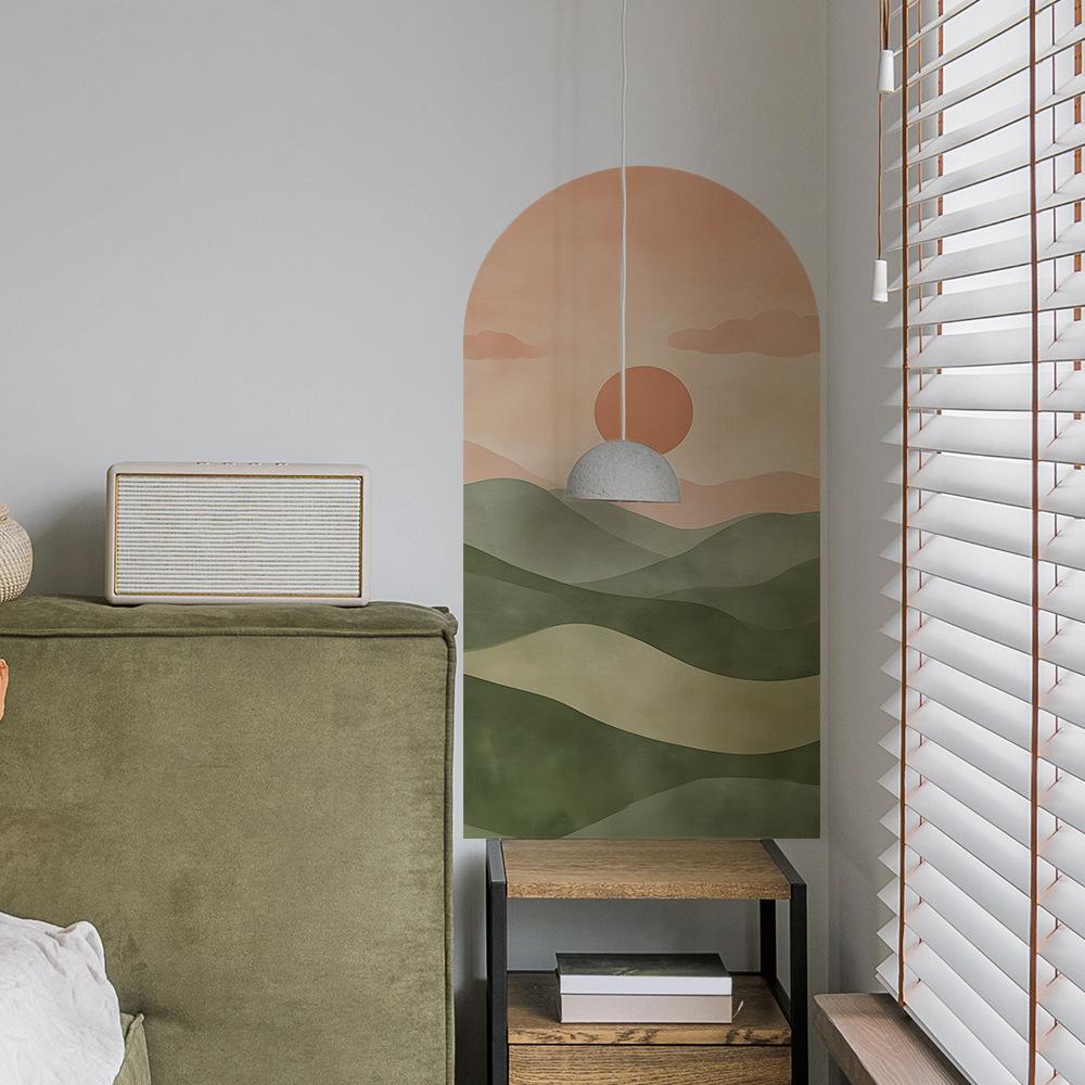 4 шт. креативные закатные горы арка спальня гостиная домашний настенный фон украшение настенные наклейки