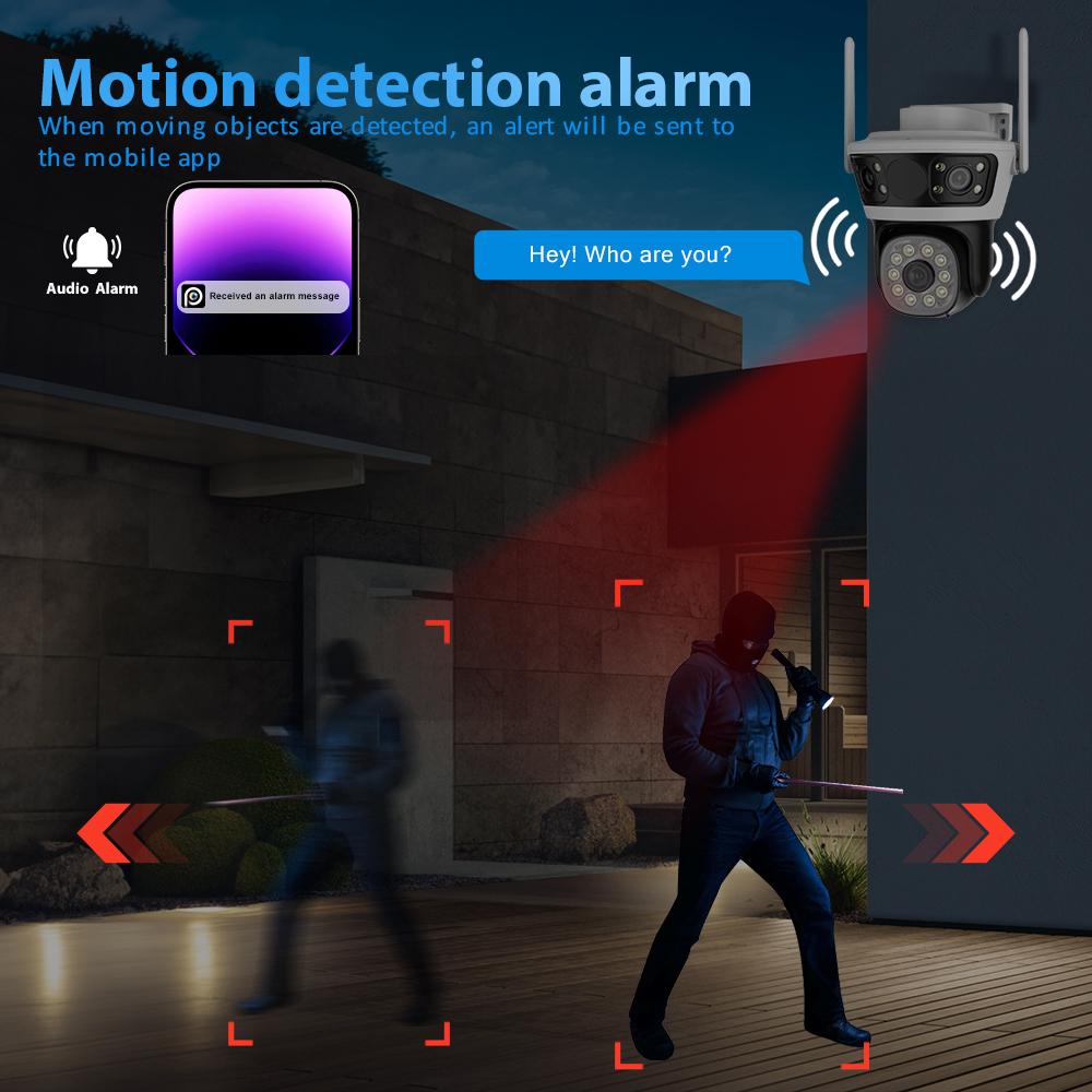 6K 12MP HD WiFi PTZ камера наружная тройной объектив тройной экран безопасность мобильный AI автоматическое отслеживание видеонаблюдение аудио видеонаблюдение