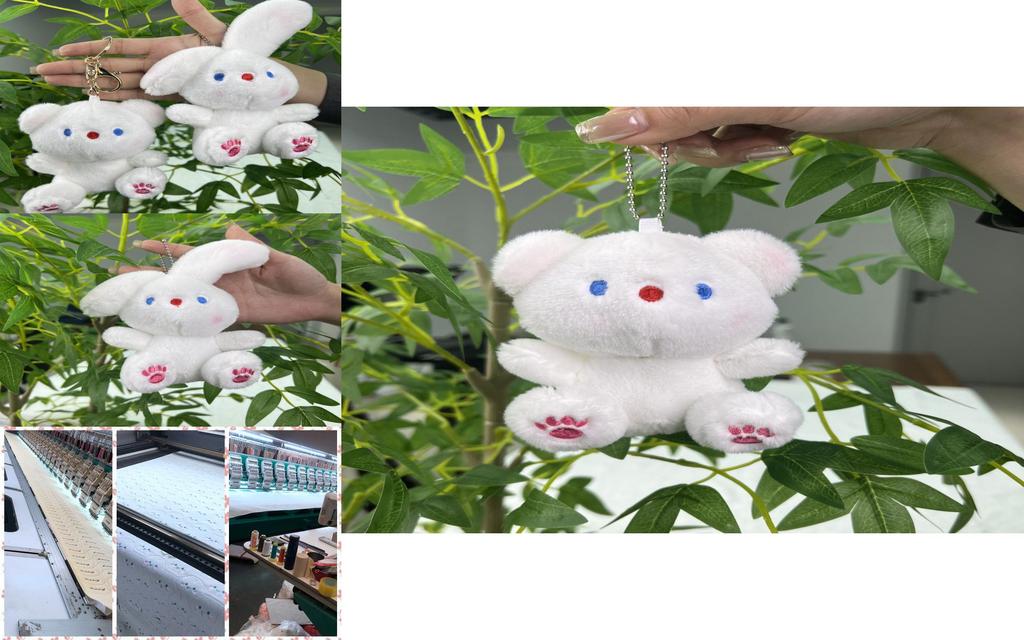 Очаровательный плюшевый брелок-подвеска в виде кролика и медвежонка с мягким коротким мехом для милых аксессуаров