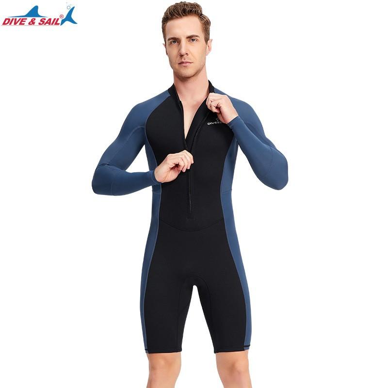 Mens 1.5mm Full Wetsuit Snorkeling Surfing Swimming UV Protection Long Sleeve Dive Suit